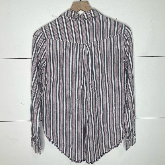 Cloth & Stone • Striped Linen Blend Button Down Shirt Size XS - Picture 6 of 6
